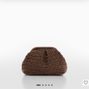 NWT Mango Rattan Clutch Bag in Chocolate